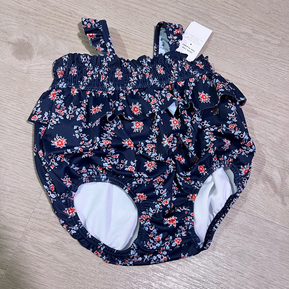 Janie and Jack Floral Swimsuit 6-12m